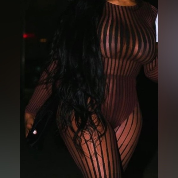 WOLFORD CAROL STRING BODYSUIT BLACK/AÇAÍ - Picture 4 of 6